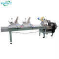 Horizontal packing wrapper Flow pack machine with 2 card feeders